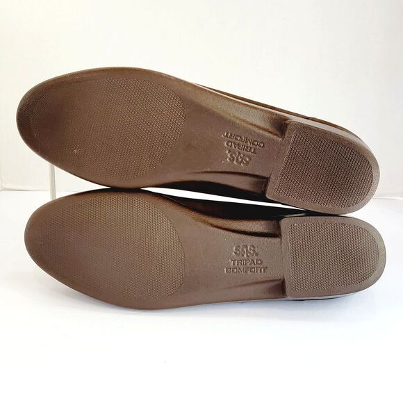 SAS Simplify Brown Tetris Nubuck Leather Loafers Women's 10 N Houndstooth Flats - Picture 10 of 13